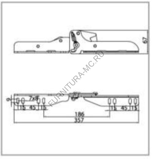 Замок трещетка трехпозиционный (комплект)