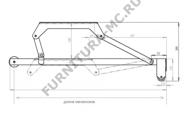 Механизм для дивана Венеция МВ-5491. L=779мм (комплект)